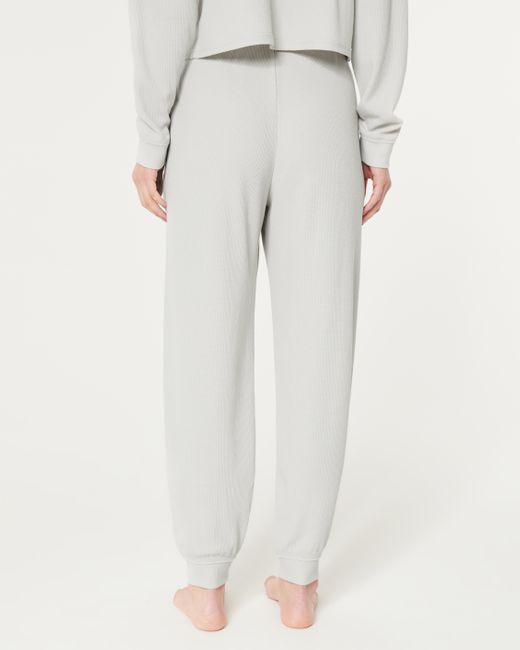 Hollister White Gilly Hicks Joggers aus Waffelmuster-Stoff