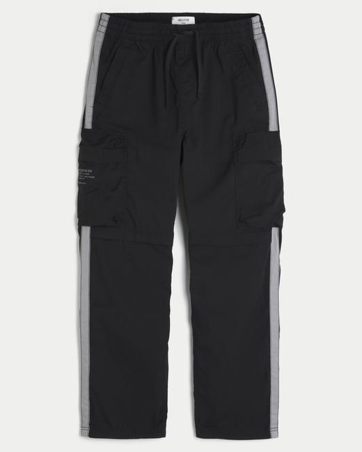 Hollister Black Baggy Cargo Track Pants for men