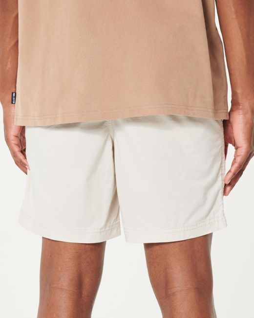 Hollister Natural Twill Pull-on Shorts 7" for men