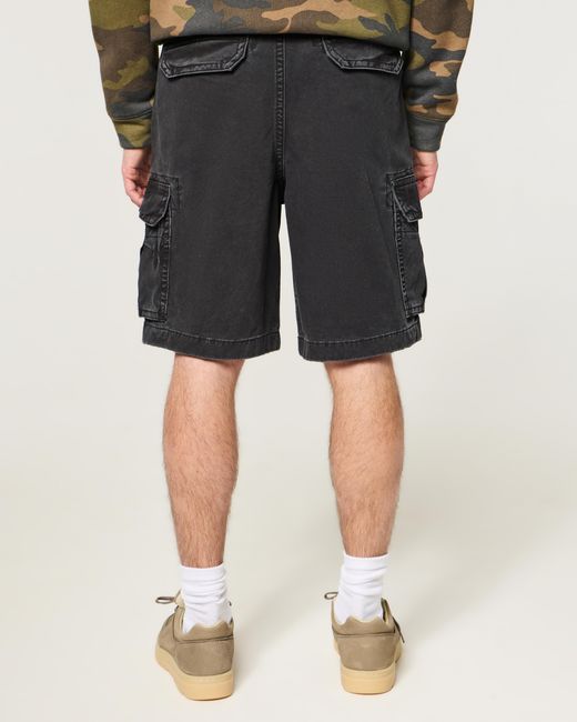 Hollister Black Baggy Cargo Shorts for men