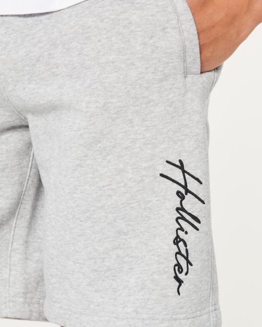 Hollister Gray Fleece Logo Shorts 9" for men