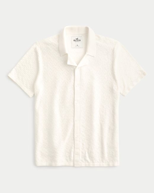 Hollister White Short-sleeve Sweater Shirt for men