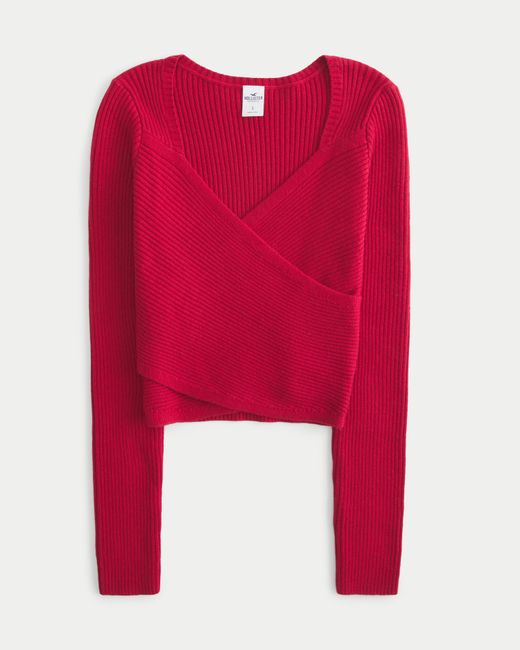 Hollister Red Cozy Wrap Sweater