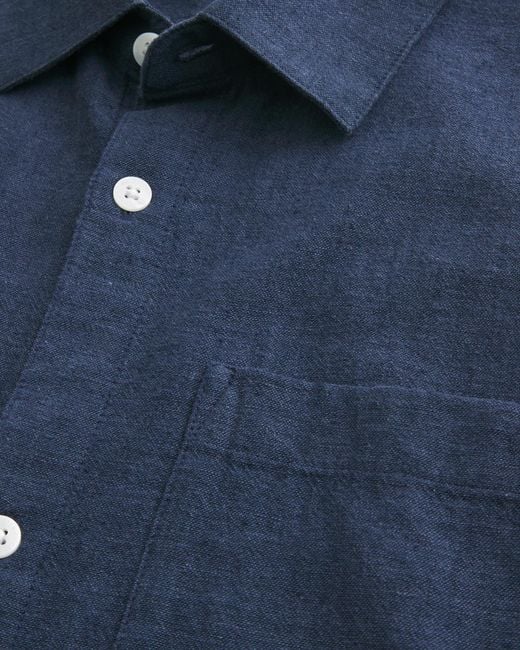 Hollister Blue Long-sleeve Linen-blend Shirt for men
