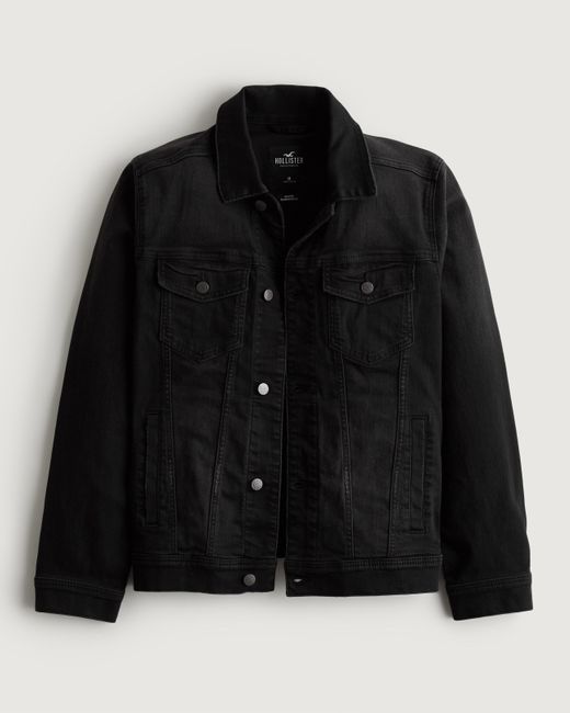 Hollister black jean jacket clearance