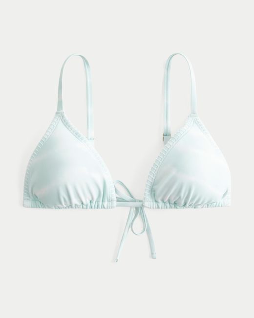 Hollister Blue Stitched Over-the-shoulder Triangle Bikini Top