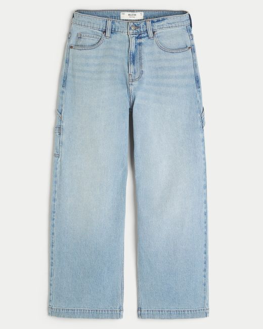 Hollister Blue Light Wash Super Baggy Painter Jeans for men