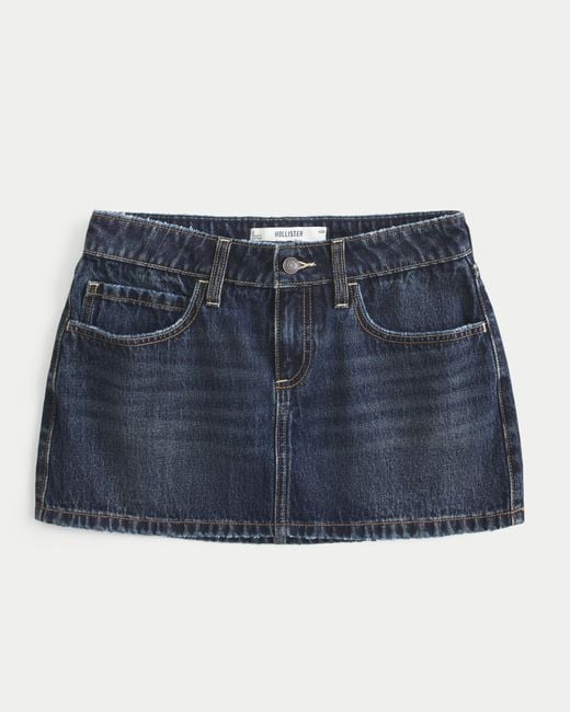 Hollister Blue Curvy Low Rise Mini-Skort aus Jeansstoff