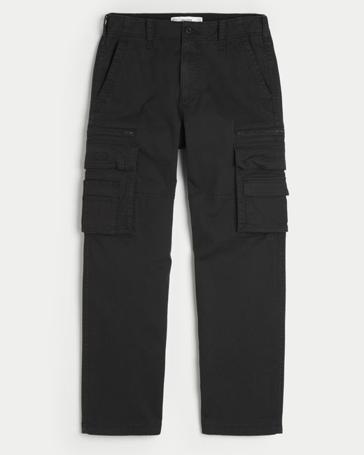 Hollister Black Loose Heavyweight Cargo Pants for men