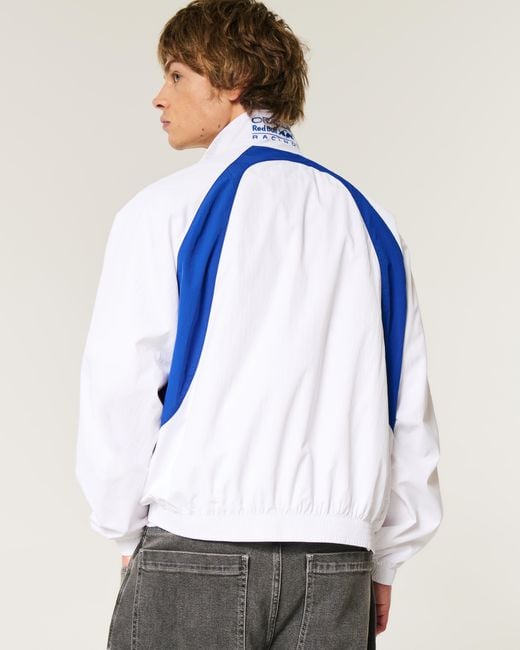 Hollister Blue Oracle Red Bull Racing Graphic Track Jacket for men
