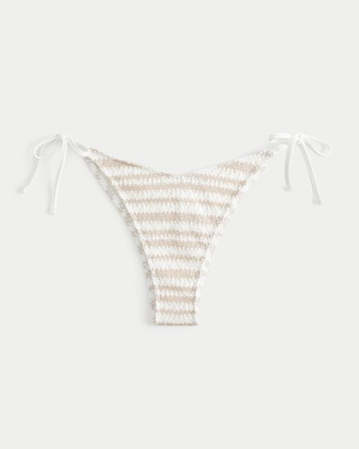 Hollister White Crochet-style Cheekiest Bikini Bottom