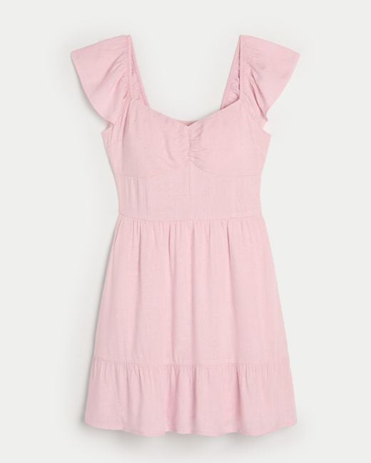 Hollister Short-sleeve Cinch Bust Skort Dress in Pink | Lyst UK