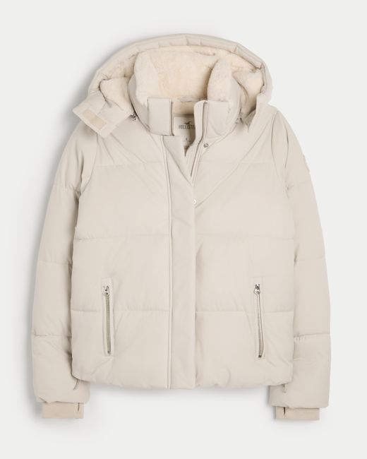 Hollister Natural Cozy-lined All-weather Puffer Jacket