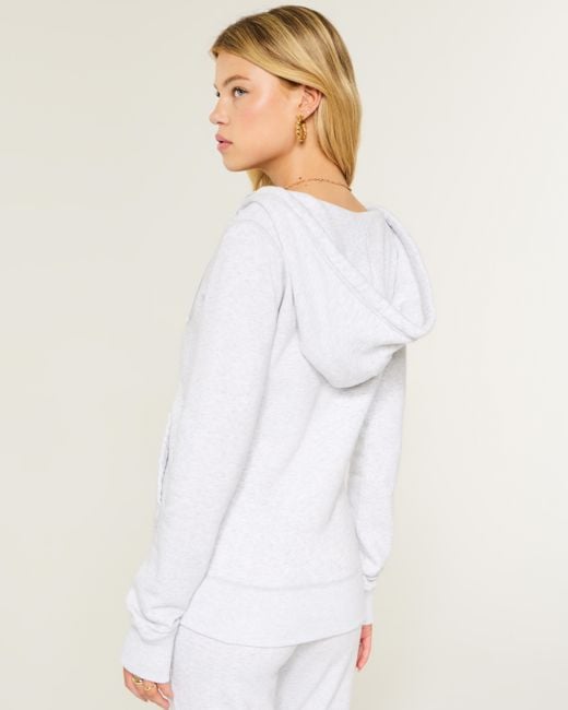 Hollister White Hollister Feel Good V-neck Hoodie