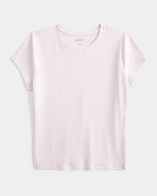 Hollister Pink Seamless Fabric Crew Baby Tee