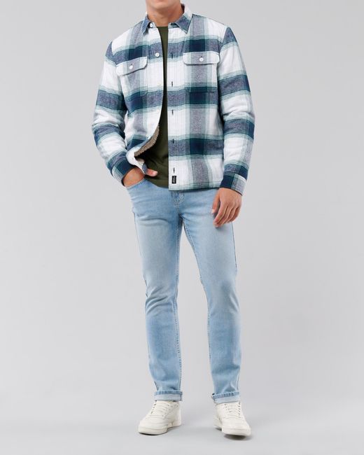 plaid sherpa lined shirt jacket