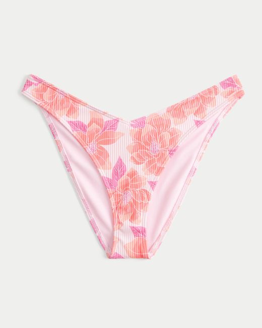 Hollister Pink Ribbed Cheeky Bikini Bottom