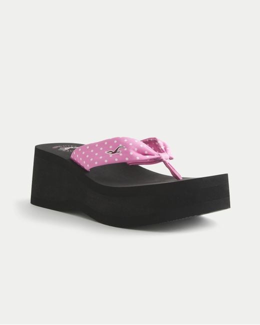 Hollister Multicolor Platform Flip Flops