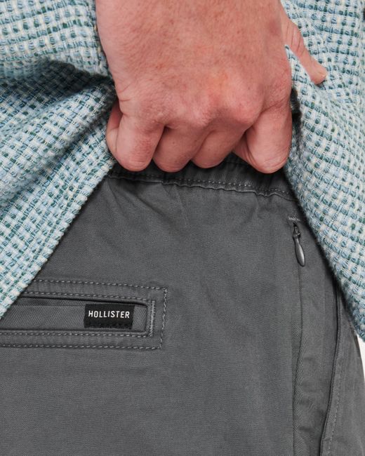 Hollister Pull-On Shorts aus Twill 23 cm in Gray für Herren