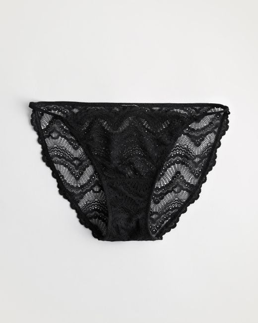 Hollister Gilly Hicks Lace String Bikini Underwear in Black