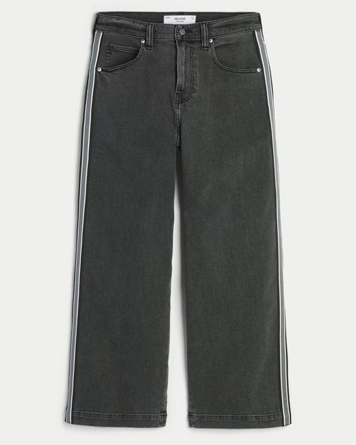 Hollister Gray Washed Black Super Baggy Jeans for men