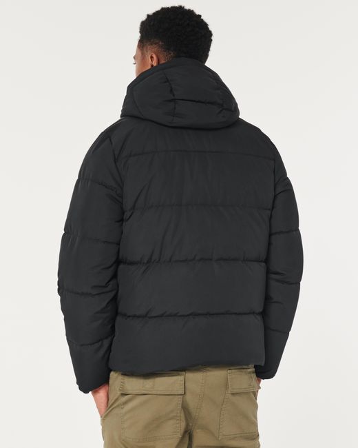 Hollister Black Ultimate Cozy-lined Puffer Jacket for men