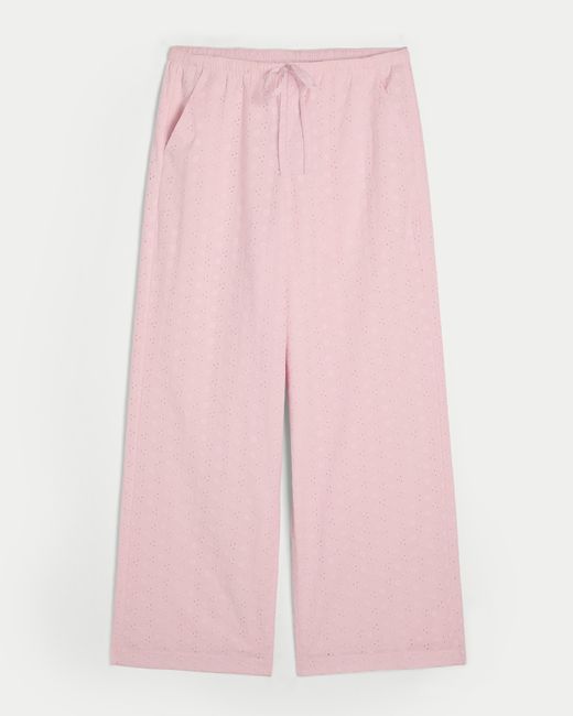 Hollister Pink Eyelet Pull-on Baggy Pants