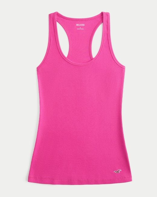 Hollister Pink Icon Racerback Tank
