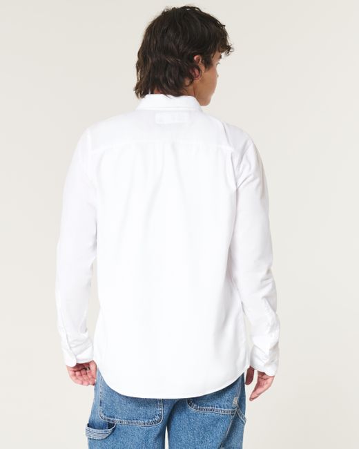 Hollister White Long-sleeve Oxford Shirt for men