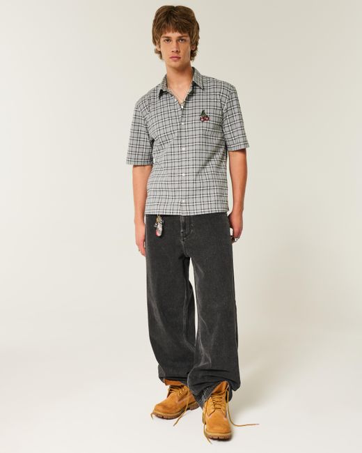 Hollister Gray Boxy Short-sleeve Cherry Graphic Shirt for men
