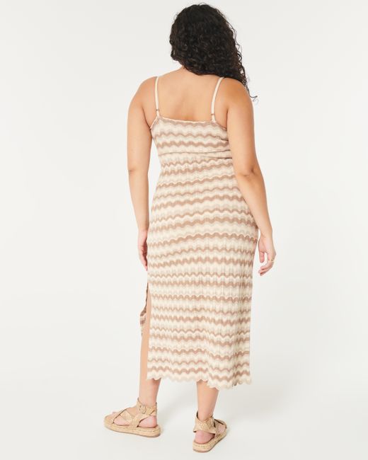 Hollister Natural Crochet-style Midi Dress