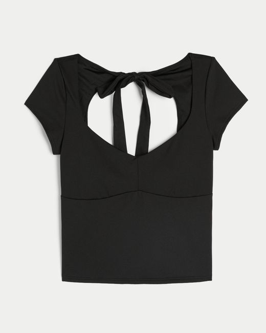 Hollister Black Gilly Hicks Active Tie-back Ballet Top