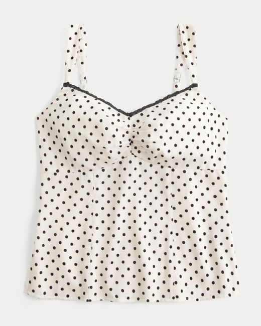 Hollister Natural Lace Trim Chiffon Tank