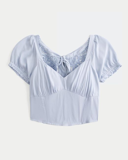 Hollister Blue Lace Open Back Top