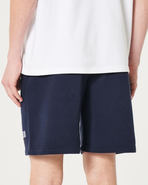 Hollister Blue Fleece Logo Shorts 9" for men
