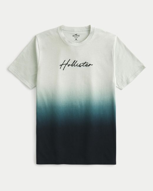 Hollister Blue Ombre Logo Graphic Tee for men