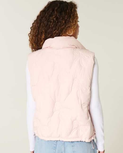 Hollister Pink Winterweste mit Schleifenmuster