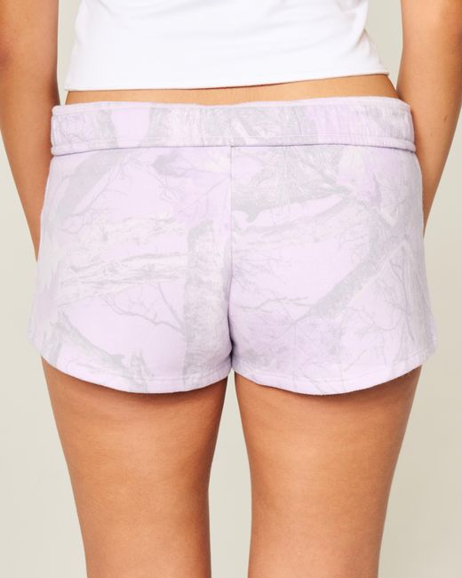 Hollister Purple Camo Fleece Mini Shorts