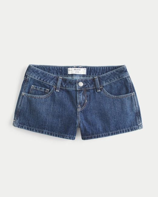 Hollister Blue Low-rise Medium Wash Denim Mini Shorts