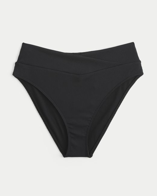 Hollister Black Ribbed High-waist Bikini Bottom