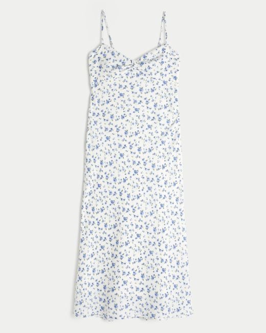 Hollister White Crepe Slip Maxi Dress