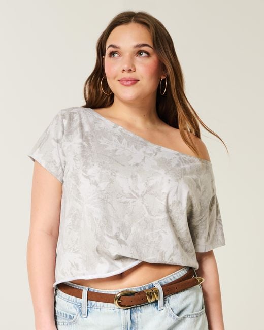 Hollister White Easy Off-the-shoulder T-shirt