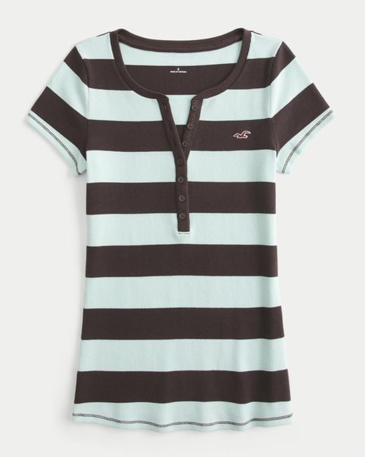 Hollister Gray Short-sleeve Icon Henley