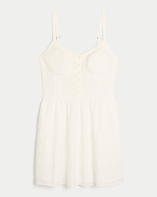 Hollister Natural Lace Trim Mini Dress