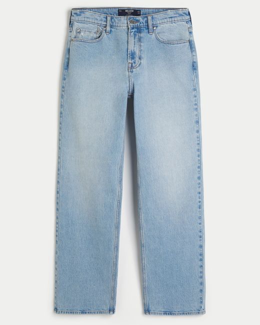 Hollister Blue Premium Light Wash Baggy Jeans for men