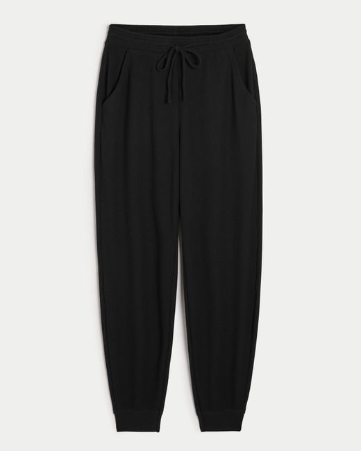 Hollister Black Gilly Hicks Joggers aus Waffelmuster-Stoff