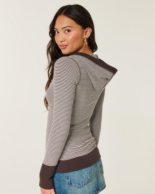 Hollister Gray Knit Icon Hoodie