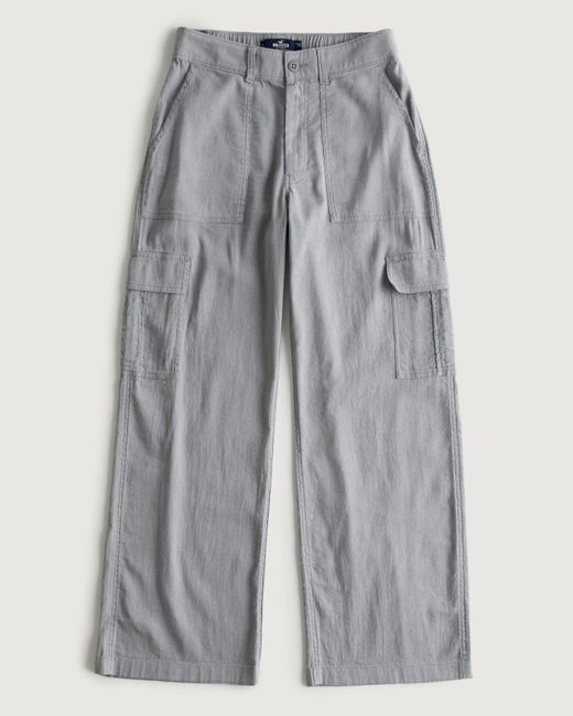 Hollister Gray Ultra High-rise Drapey Cargo Pants