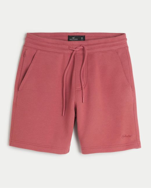Hollister Fleece-Shorts mit Logo, 18 cm in Red für Herren