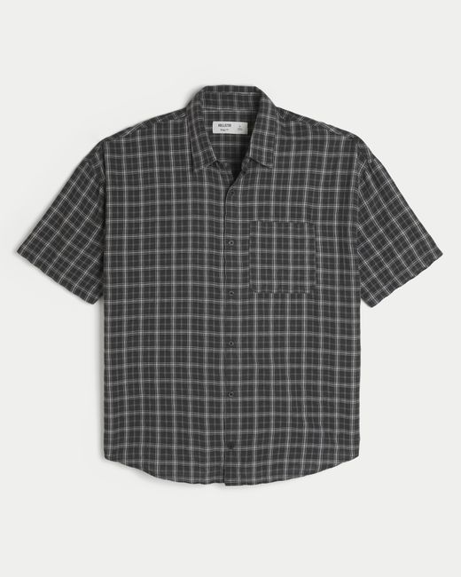 Hollister Gray Baggy Short-sleeve Shirt for men